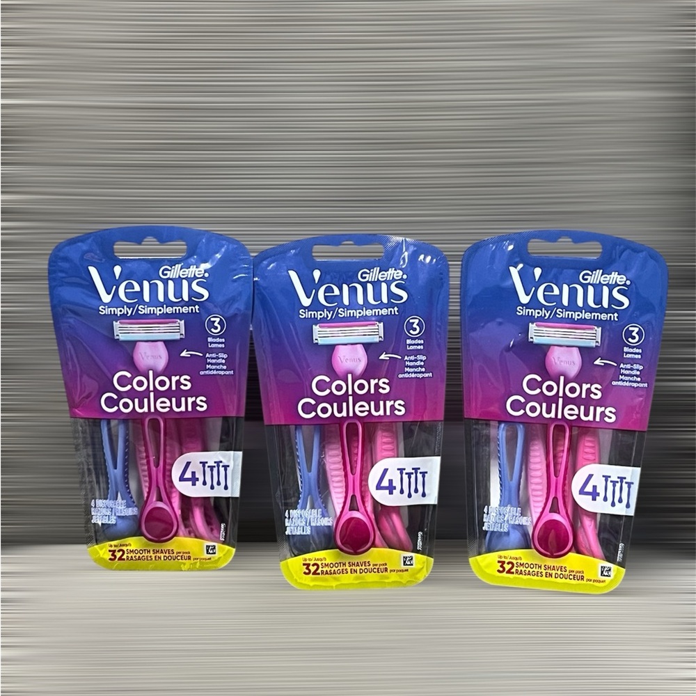 Gillette Venus Simply Razors - Pink and Purple set of 3